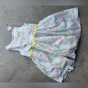 Jacadi Floral Dress with Pink and Blue Accents